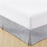 Saia Para Cama Box Casal Jacquard Admirare Prata