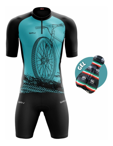 Conjunto De Ciclismo Masculino Roupa Com Gel Camisa Bermuda