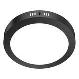 Plafon Panel Led Circular Aplicar Macroled Negro 18w 3000k