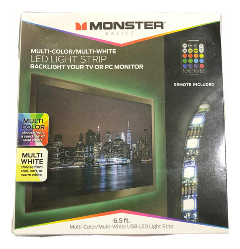 Tira 2m Led Multi Color Rgb Monster Tv Pc Monitor Backlight