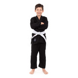 Kimono Jiu Jitsu E Judô Combate Infantil Preto + Faixa Torah