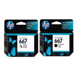 Kit 2pzs Original Cartucho Hp 667 Color Y Negro