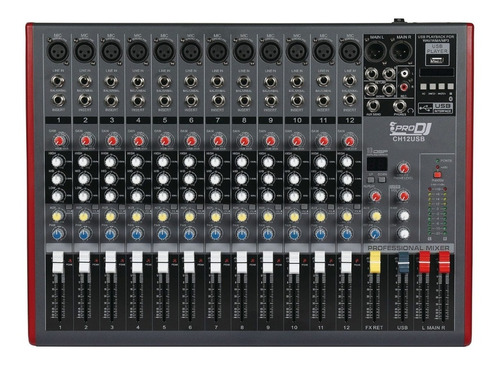 Pro Dj Ch12 Usb Consola Pasiva Mezclador Bluetooth / Mixer