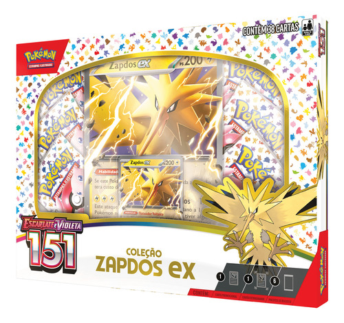 Box Pokémon Coleção 151 Zapdos Ex
