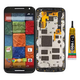 Tela Frontal Display Moto X2 (xt1097) Preta + Cola Preta