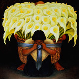 Lienzo, Tela, Diego Rivera, Vendedora De Flores, 90x90cm