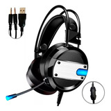 Fone De Ouvido Pc Preto Headset Gamer Microfone 