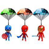 Muñeco Avengers Juguete Niño Con Paracaidas Y Accesorios X 3