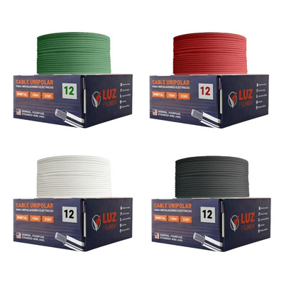 Pack Con 4 Cajas Cable Eléctrico Calibre 12 De 100m Cada Una Opción De Colores | Envío gratis