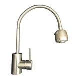 Griferia Monocomando Cocina Flexible Pico Ducha Acero Mate