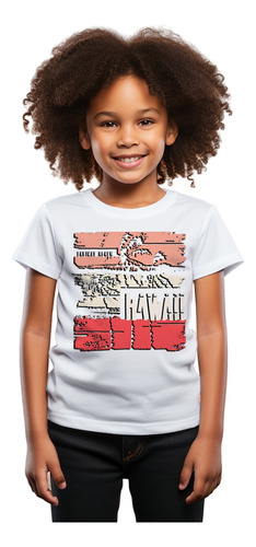 Camiseta Infantil Feminina Sf2 Hawaii Palmeira Verão Praia [
