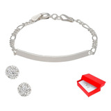 Pulsera Delgada De 16 Cm De Largo De Plata + Regalo