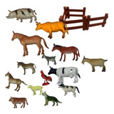 Kit Brinquedo Animais Fazendinha Com Vaca Boi Porco