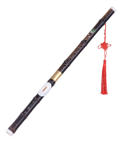 Flauta Transversal De Bambu Natural Preta