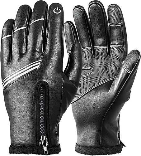 Guantes Térmicos De Piel Forro Polar Ciclismo Moto Touch  