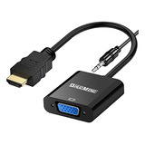 Shuomeng Hdmi A Vga Con Puerto De Audio De 3,5 Mm, Adaptador