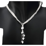 ** Bellísimo ** Collar 5 Corazones Plata .925 Amor Regalo !!