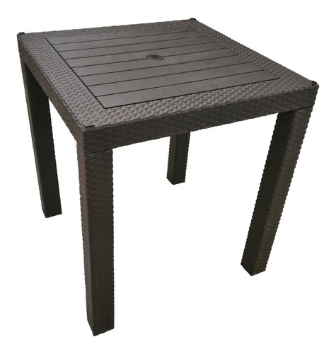 Mesa De Plastico Tipo Rattan 70x70 Cm Desmontable Cuadrada