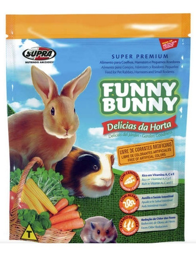 1 Kg Ração Funny Bunny Coelho Porquinho Da India Roedor