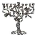 Menorah Ner Mitzvah, Estilo ''árbol De La Vida'', Aluminio