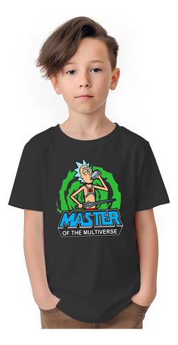 Polera Niños Rick And Morty Master Series 100% Algodón Wiwi