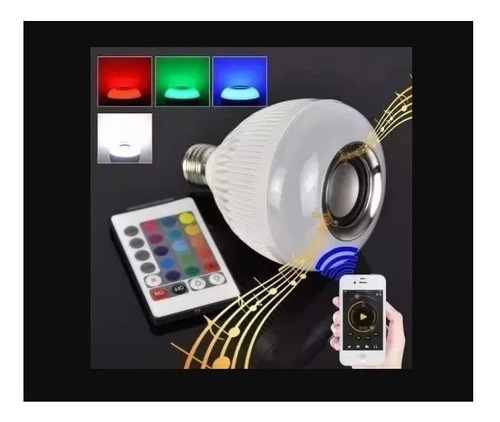 Lampada Luz Led Rgb Bluetooth Música Caixa Som + Controle