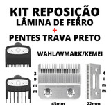 Lâmina De Aço + Pentes De Disfarce 0.5 1.5 Trava Preto Kit!!