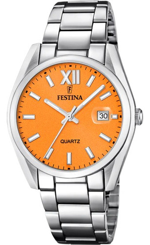 Reloj Festina Classic Hombre Acero Naranja Fecha F20683.7