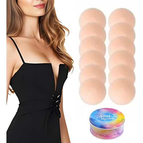 12pcs Pezoneras Bra Levanta Push Up Cubre Pezon De Silicon