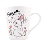 Presente Pascoa Caneca Porcelana 290ml Decorada Coelho Feliz