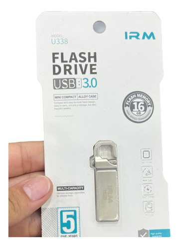 Pendrive Irm Usb Flash Drive 16 Gb 3.0 Finito Plateado N° 1