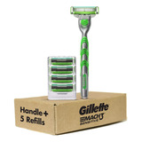 Mango De Afeitar Gillette Mach3 Sensitive Para Hombre + 5 Re