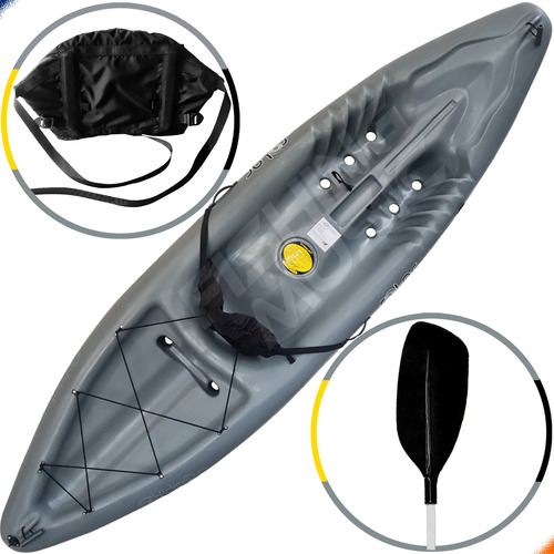 Caiaque Solar Hidro2eko Kayak Pesca Com Encosto E Remo