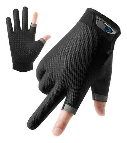 * Guantes De Pesca Con Mitones De Medio Dedo, Guantes De