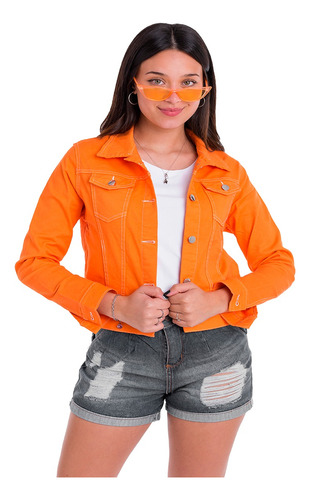 Campera Elastizada Mujer Simil Jean Look Classic