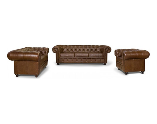 Sala Chesterfield Sulimuebles Fabricada En Piel