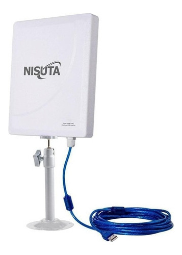 Antena Wifi Cpe Nisuta Nswiucpe600d Dual Band 5.8ghz Usb 12 Dbi Panel