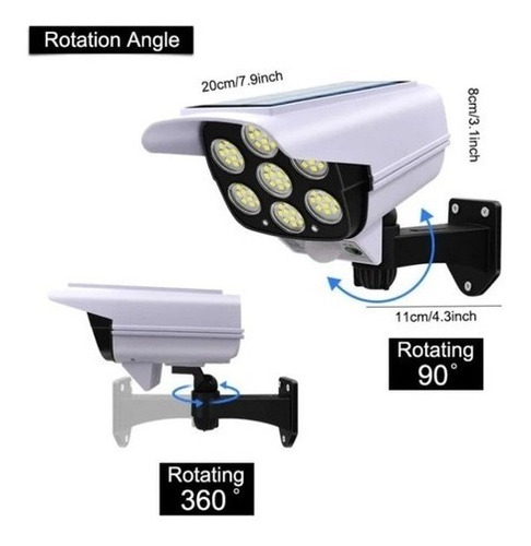 Foco Solar Tipo Camara Sensor De Movimiento + Control Remoto Carcasa Yh-2178t