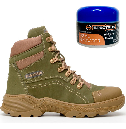 Bota Masculina Coturno Oppus Desert Tatica Militar + Creme