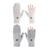 Tatuo 2 Pares De Guantes Sin Dedos Para Mujer, Guantes Conve