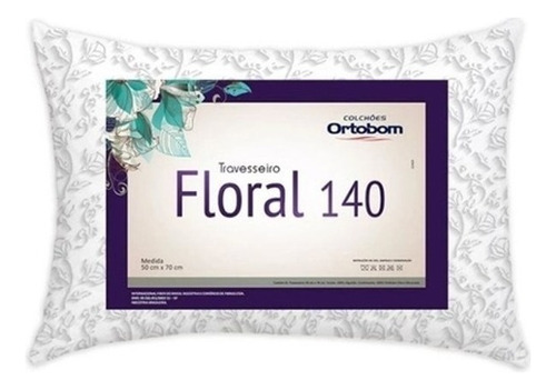 2 Travesseiro Floral Suporte Médio Percal 140 Fios Ortobom