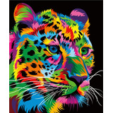 Kit Lienzo Para Pintar Por Números Enmarcado Tigre