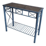 Mesa Dressoire Recibidor Tv 80x35x80 Industrial Forjado Deck