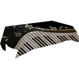 Mantel Rectangular Con Diseño De Música De Piano Sfs
