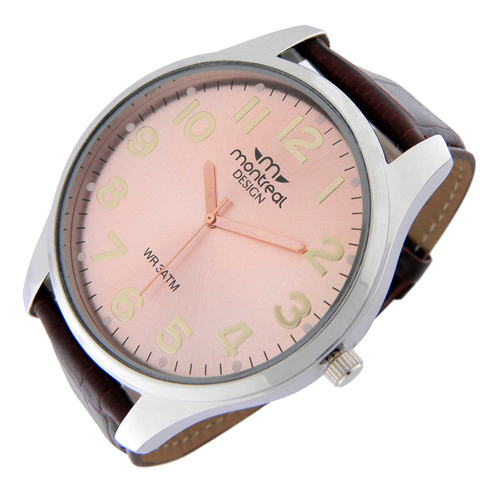 Reloj Montreal Hombre Ml943 Bisel Metálico Extra Grande