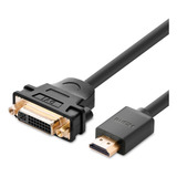 Cabo Adaptador Vídeo Ugreen Hdmi Macho P/dvi Fêmea Preto