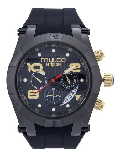 Reloj Hombre Mulco Mw5-4828-02 Cuarzo 46mm Pulso En Silicona