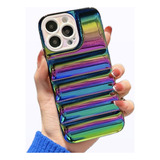 Funda Premium Puffer Holografica Para iPhone 13 Pro