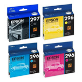 Combo Cartuchos Epson 297 Negro + 3 T296 Colores Xp231 Xp441