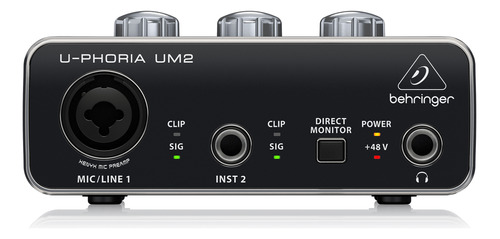 Interface De Áudio Usb Behringer Com 2 Canais U-phoria-um2